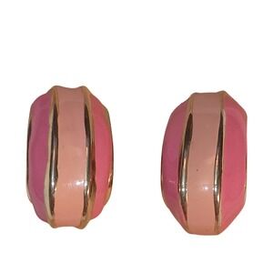 80's‎ Enamel Pink on Pink Clip On Earrings Vintage SKUJ101